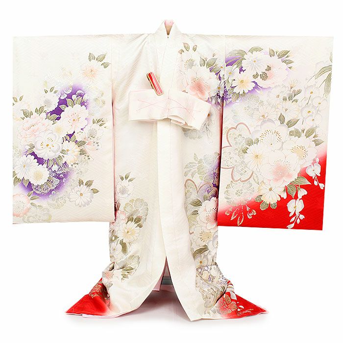 お宮参り 着物 女の子 産着 祝い着 白 赤 紫 鞠 桜 梅 蘭 吉祥花 正絹