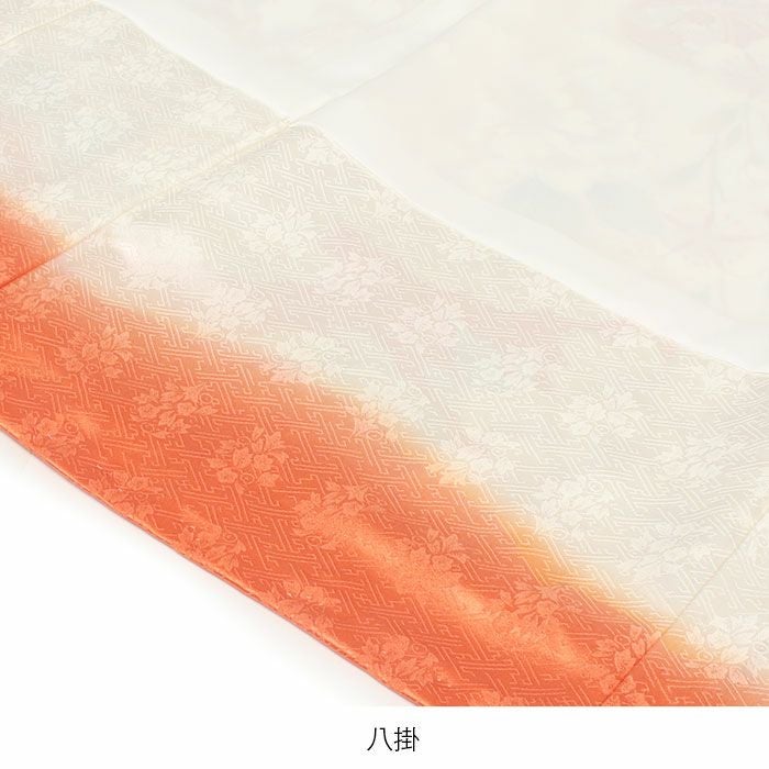 お宮参り 着物 女の子 産着 祝い着 白 橙 鞠 万寿菊 牡丹 吉祥花 正絹