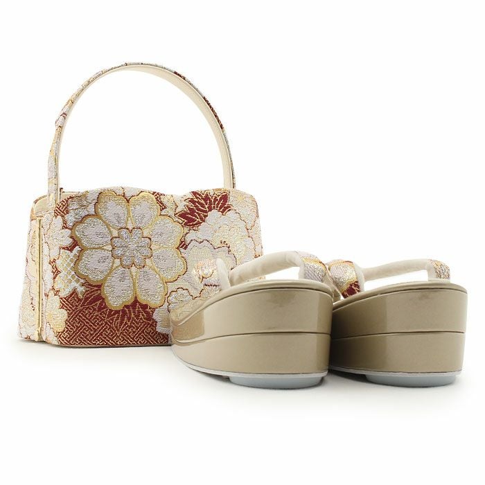 美品　春爛漫　振袖用　草履　バッグ　セット　24 草履バッグセット 刺繍草履バッグセット Lサイズ 成人式 振袖 春爛漫