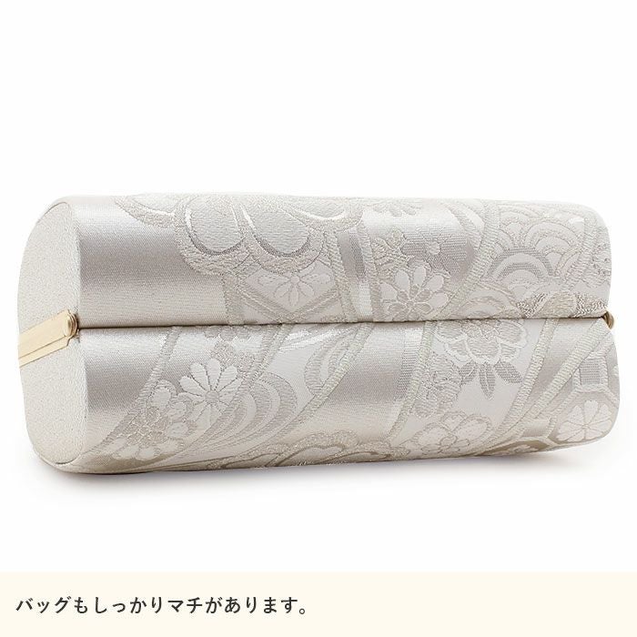 草履バッグセット 草履:24cm(くすみゴールド＆くすみホワイト)　 T126 NISHIORI 高級 唐草 草履 バッグ セット Sサイズ フリー LLサイズ 金