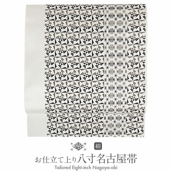 * 名古屋帯 * 博多織 * 正絹 * 名古屋帯 未使用 正絹 本場筑前博多織 全通 九寸 深い 青地 かわいい