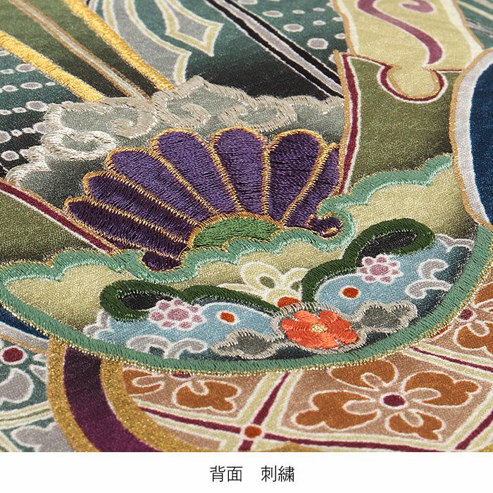お宮参り 着物 男の子 産着 祝い着 黒 兜 鷹 富士山 招福十善 吉祥十徳