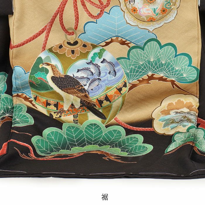 豪華刺繍入り♡産着　掛け着　熨斗目　兜　黒系 豪華刺繍入り♡産着 掛け着 熨斗目 兜 黒系 【公式通販】