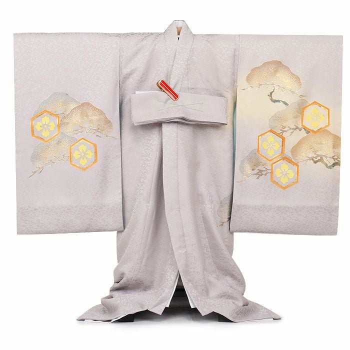 「即決価格」新品正絹☆産着（祝着）最高級京友禅豪華金刺繍工芸出世龍兜と大王虎祝文 お宮参り 着物 男の子 産着 祝い着 灰 グレー 虎 吉祥紋 正絹 京友禅