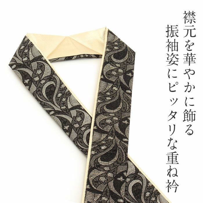 半額！成人式☆振袖用 重ね襟 四重 黒金銀赤 未使用 半額！成人式☆振袖用 重ね襟 四重 黒金銀赤 未使用の通販 by 🌱｜ラクマ