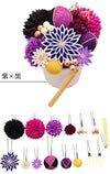 髪飾り成人式振袖袴花赤白黒紫金橙薄金全6色Arenca百花八重菊Uピンタイプかみかざりヘアアクセ振袖振り袖袴成人式卒業式結婚式浴衣普段礼装和装洋装和洋兼用着物レトロモダン