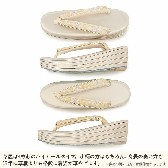 留袖用草履バッグセット 訪問着用 彩小径 フリー Lサイズ ゴールド