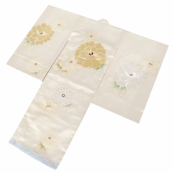【新品】日本製 スキンベージュ お宮参り 産着 正絹 刺繍入り たとう紙 襦袢付 お宮参り 着物 女の子 産着 祝い着 白 金 銀 吉祥花 正絹 吉澤の友禅