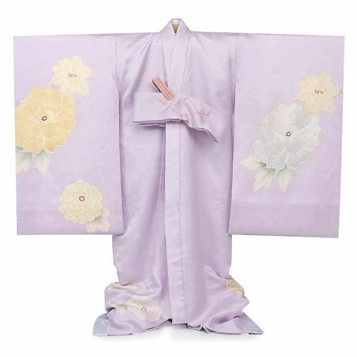 お宮参り 一つ身 着物 薄紫 お宮参り 着物 女の子 産着 祝い着 薄紫 吉祥花 正絹 吉澤の友禅