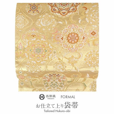 袋帯 帯 フォーマル 礼装 黒留袖 色留袖 訪問着 ゴールド 網目繋ぎ 華 