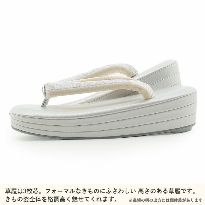 留袖用草履バッグセット 訪問着用 浅草匠 Lサイズ ホワイトシルバー