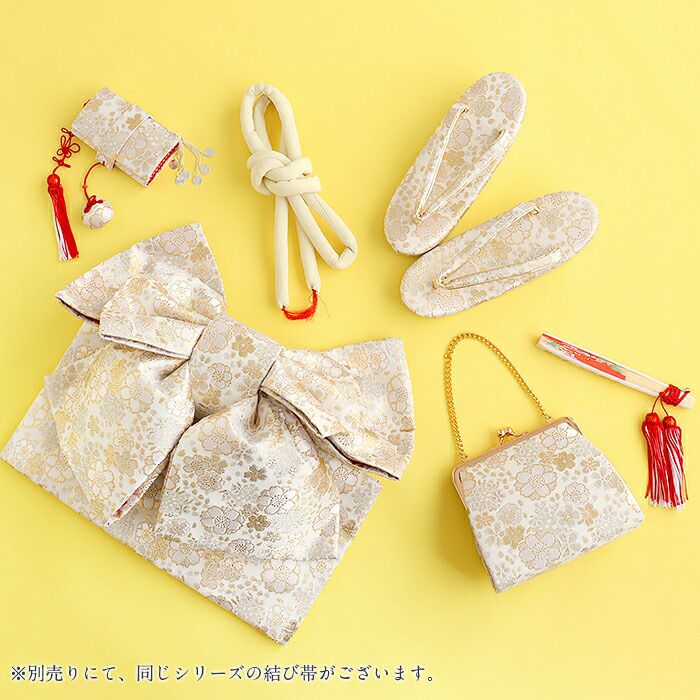 七五三 はこせこセット 7歳 6点セット 21cm 白 金 桜尽くし 桜 女の子