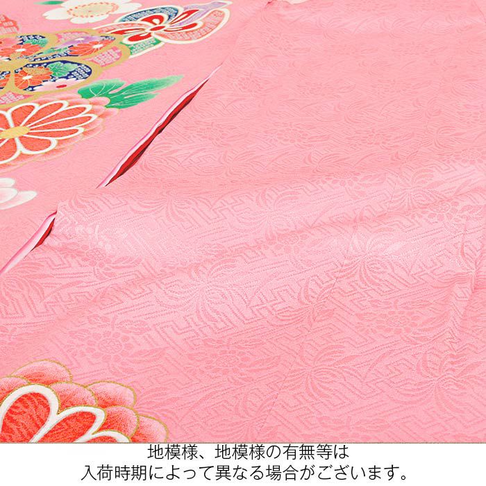 お宮参り 着物 女の子 産着 祝い着 桃 鞠 毬 ねじ梅 正絹 友禅 刺繍