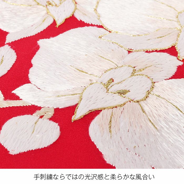 お宮参り 着物 女の子 産着 祝い着 赤 胡蝶蘭 蘭 吉祥花 正絹 友禅 尾