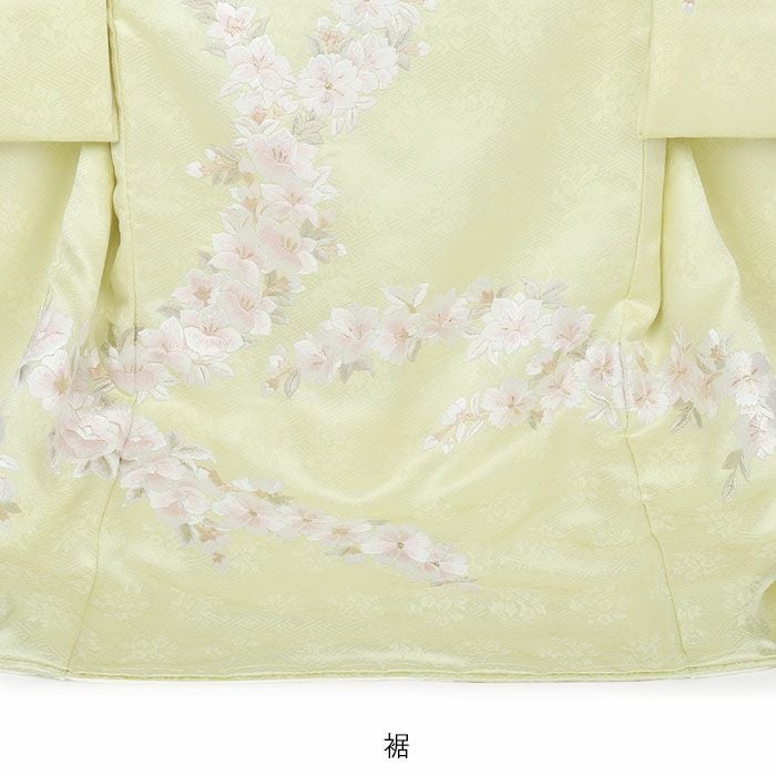 ≪◆ポイント3倍◆9/3023:59まで≫お宮参り着物女の子産着薄黄緑薄若草桜桔梗なでしこ吉祥花花絢爛正絹友禅尾峨佐染繍手刺繍総刺繍新品日本製販売購入きもの祝い着のしめ掛け着初着祝着一つ身服装赤ちゃんベビー