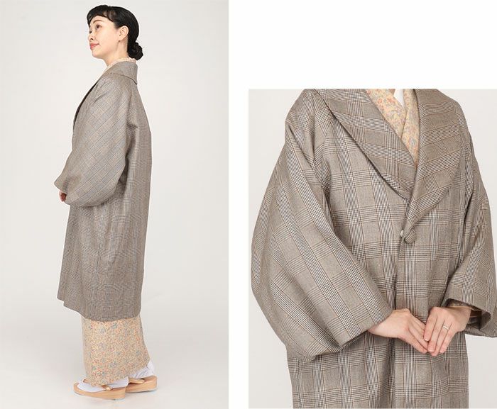 着物 コート 和装用 全3色 フリー ウールコート アクリル混 日本製