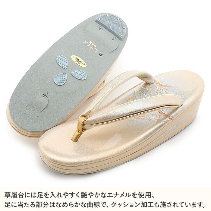 草履留袖用訪問着用レディースSMLLLサイズ小さいサイズ大きいサイズゴールドブラックシルバー黒金銀露芝本革エナメル螺鈿細工優花緒3枚芯日本製世美庵痛くない歩きやすい女性黒留袖色留袖礼装用フォーマル結婚式ぞうり着物草履だけ