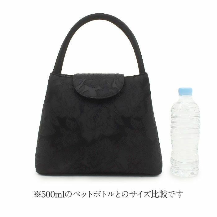 フォーマルバッグ ブラックフォーマル 岩佐 黒 バラ柄 日本製 礼装用