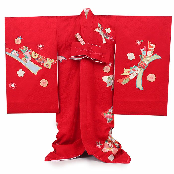 お宮参り 着物 女の子 産着 祝い着 赤 桃 熨斗 牡丹 梅 桜 宝尽くし
