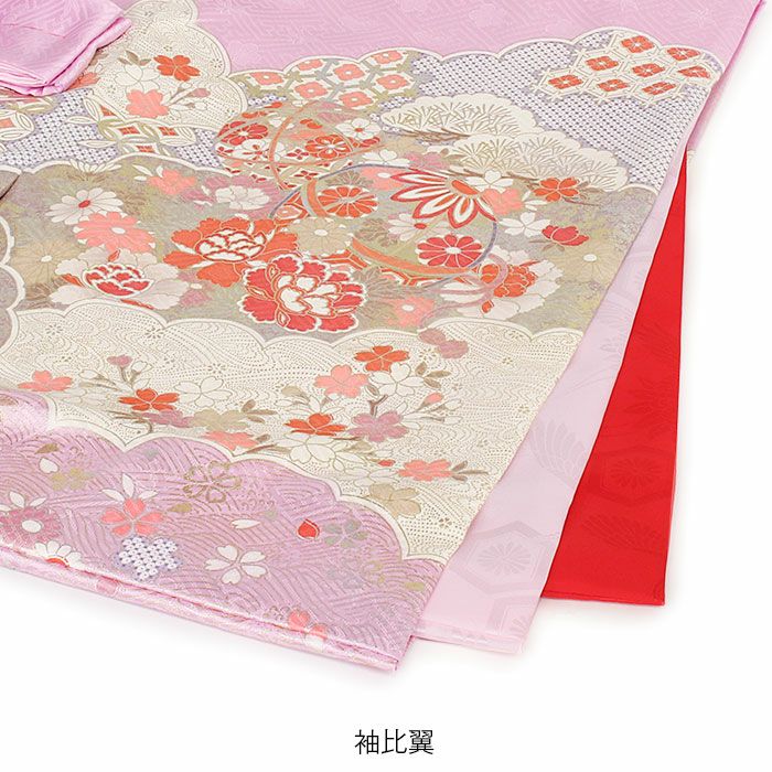 お宮参り 着物 女の子 産着 祝い着 桃紫 桃 橙 薄紫 鞠 牡丹 御所車