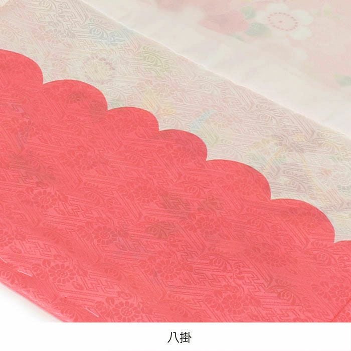 お宮参り着物女の子産着桃赤鞠鈴牡丹兎折鶴牡丹桜玩具柄正絹友禅金駒刺繍金彩新品日本製販売購入きもの祝い着のしめ掛け着初着祝着一つ身服装赤ちゃんベビーウサギうさぎピンクfs