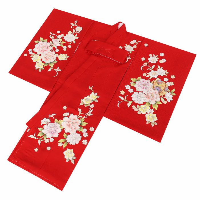 お宮参り 着物 女の子 産着 祝い着 赤 薄桃 牡丹 貝桶 鞠 桜 梅 薔薇