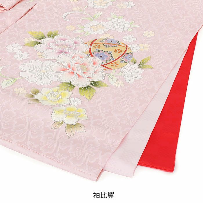 お宮参り 着物 女の子 産着 祝い着 桃 白 牡丹 貝桶 鞠 桜 梅 薔薇