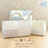バッグお洒落バッグ着物和装レディース単品カジュアル用春夏彩小径白ピンク青水色小千谷縮麻合皮軽い日本製内フラップベロ付きマグネット付きかばん大きめ大容量お茶席茶会普段カジュアルトートバックストライプバッグ春夏用浴衣fs