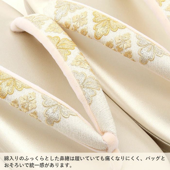 草履バッグセット 留袖用 訪問着用 衿秀 Mサイズ Lサイズ 白 金
