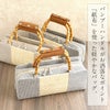 バッグお洒落バッグ着物和装レディース単品カジュアル用春夏秋彩小径紙布薄茶青灰黒軽いバンブーハンドル竹取手カバー付き日本製お茶席茶会普段カジュアル東京浅草製バッグ春夏用浴衣残暑fs