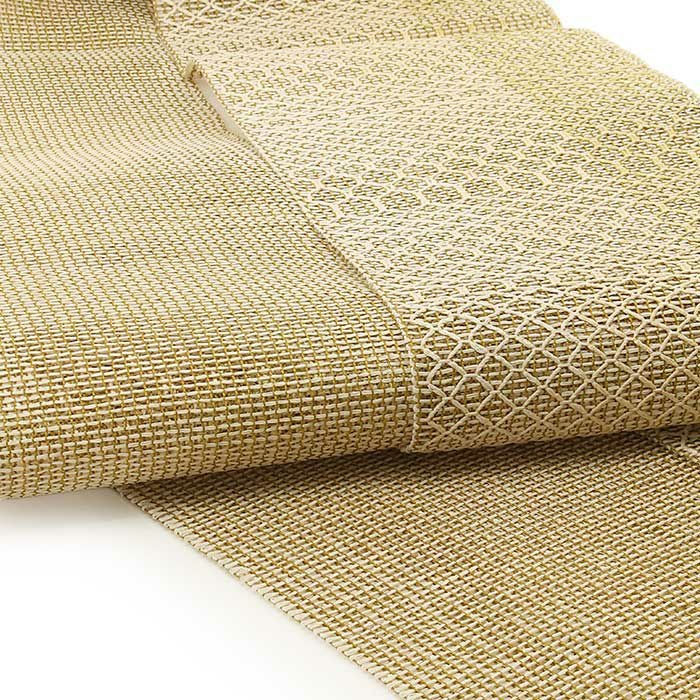 手織り絹麻ぼかし夏帯半幅帯帯半巾帯普段用グレーピンクブルーイエローグリーン灰桃水色黄緑カジュアル長尺日本製絹麻縞