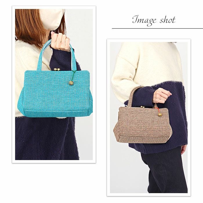 バッグお洒落バッグがま口バッグ着物和装洋装レディース単品カジュアル用秋冬彩小径赤黒灰紺緑ピンク青ベージュ茶焦茶10色展開軽い日本製起毛普段カジュアルバッグ秋冬用レトロ可愛いfs