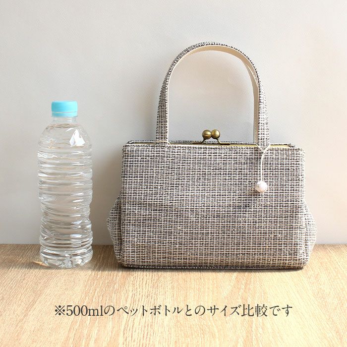 バッグ お洒落バッグ がま口 青 ベージュ 黒 赤茶 青灰 全5色 着物