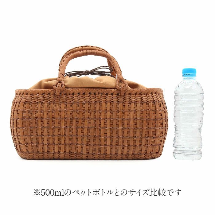 山葡萄 かごバッグ 山葡萄かごバッグ 巾着 二重編み 大人 ブラウン