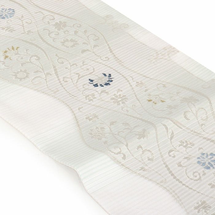 小紋紬色無地御召などのお着物にすぐ使えるお仕立て上がり九寸名古屋帯。春秋冬袷単衣の時期のお着物のお締めいただけます。