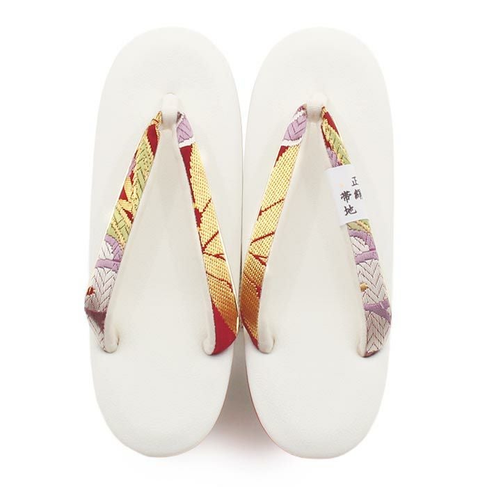 振袖草履成人式草履振袖ぞうり成人用レディース花吹雪Lサイズホワイトレッド白赤華紋正絹帯地合皮4枚芯厚底ハイヒールバイカラー日本製痛くない歩きやすい女性振袖卒業袴振り袖ママ振おしゃれはたち結婚式ぞうり草履fs