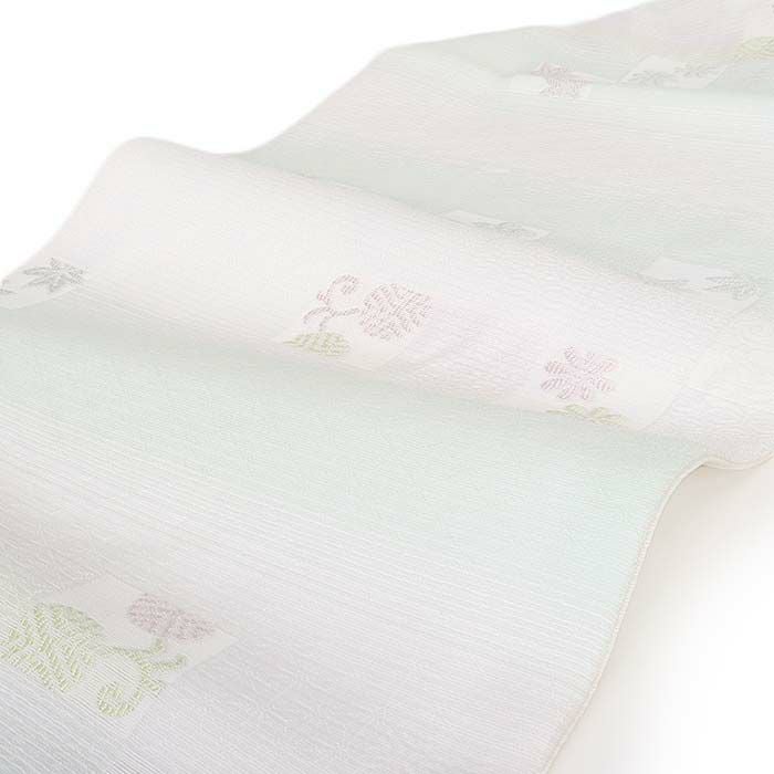 小紋紬色無地御召などのお着物にすぐ使えるお仕立て上がり九寸名古屋帯。春秋冬袷単衣の時期のお着物のお締めいただけます。