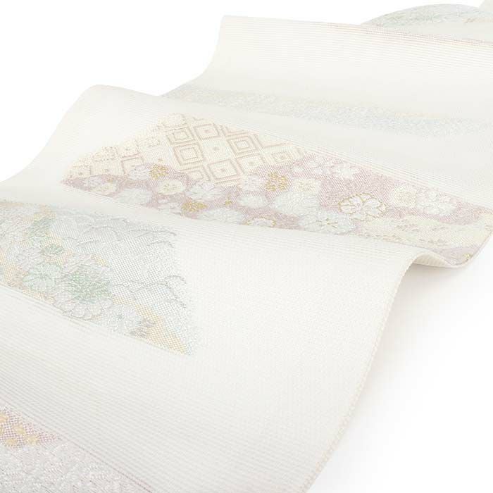 小紋紬色無地御召などのお着物にすぐ使えるお仕立て上がり九寸名古屋帯。春秋冬袷単衣の時期のお着物のお締めいただけます。