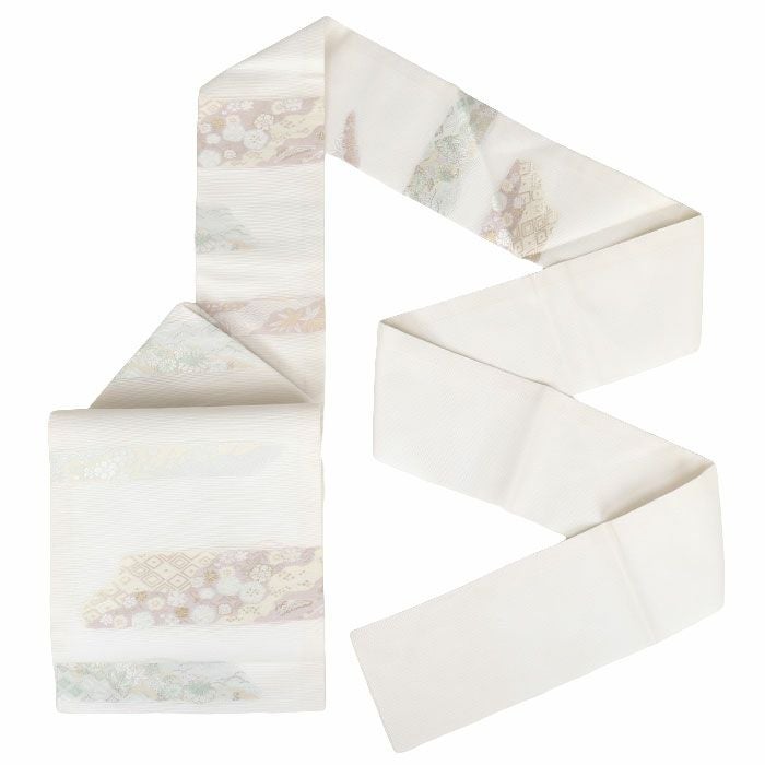 小紋紬色無地御召などのお着物にすぐ使えるお仕立て上がり九寸名古屋帯。春秋冬袷単衣の時期のお着物のお締めいただけます。