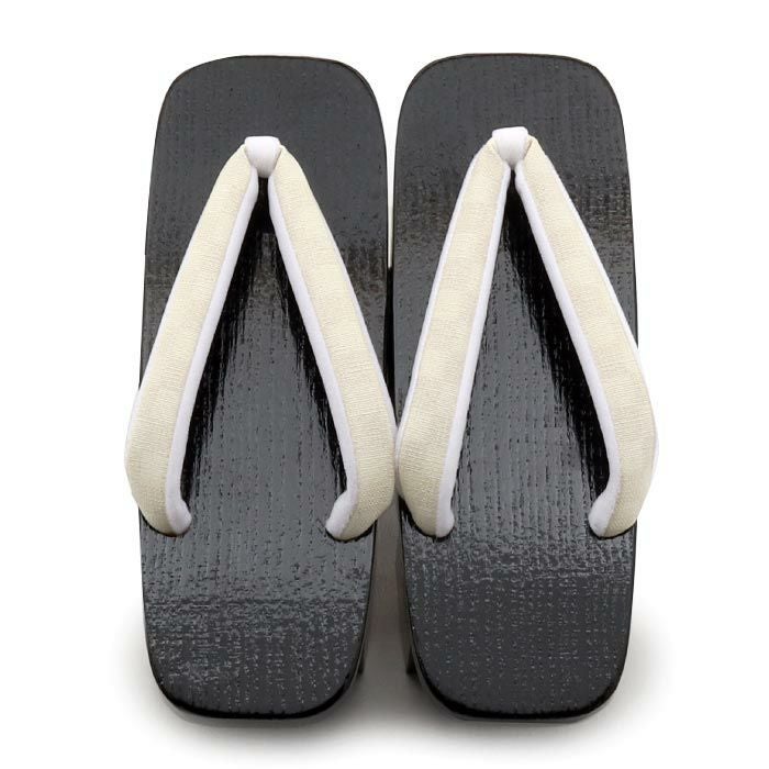 下駄レディース浴衣用ゆかた用Mサイズ木目黒台ブラックアイボリー桐下駄格子花緒日本製痛くない歩きやすい千両下駄のめり塗り下駄シック古典おしゃれ普段普段履き女性女性用げた残暑黒淡黄色fs