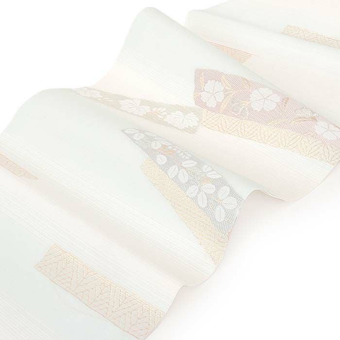 小紋紬色無地御召などのお着物にすぐ使えるお仕立て上がり九寸名古屋帯。春秋冬袷単衣の時期のお着物のお締めいただけます。