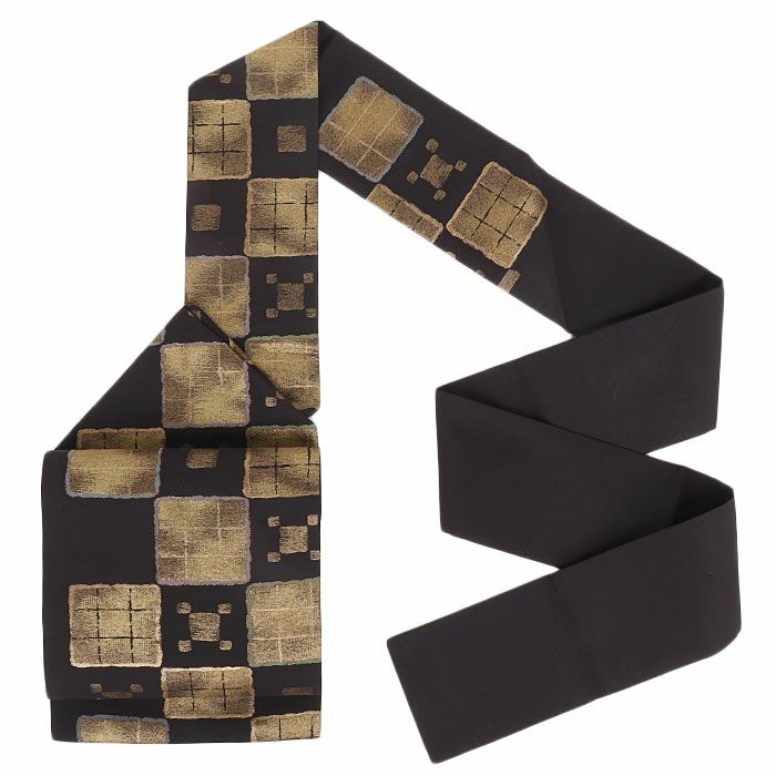 小紋紬色無地御召などのお着物にすぐ使えるお仕立て上がり九寸名古屋帯。春秋冬袷単衣の時期のお着物のお締めいただけます。