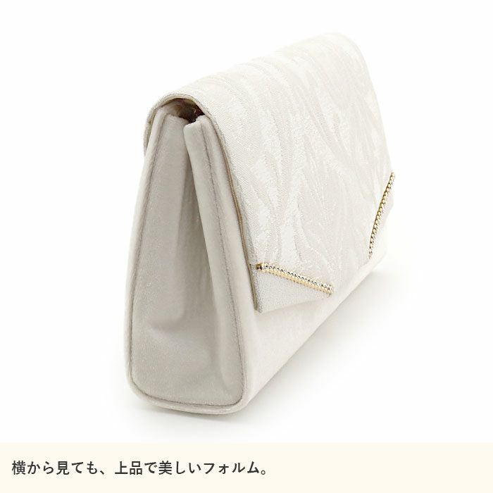 留袖用草履バッグセット 訪問着用 草履バッグ 世美庵 Mサイズ 白 銀