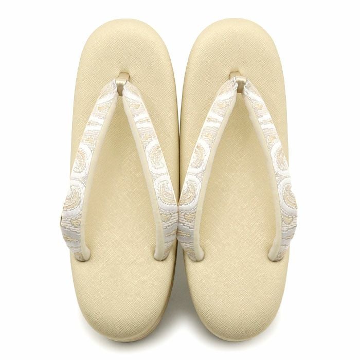 草履バッグセット留袖用訪問着用草履バッグ世美庵Lサイズ金ゴールドアイボリー変り立涌正絹袋帯地3枚芯日本製優花緒痛くない色留袖礼装用準礼装フォーマル結婚式ぞうり草履草履バック草履バックセット着物fs