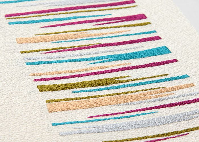 ホワイトカラフル白STYLISHLINE和装着物半襟ボーダーストライプ縞