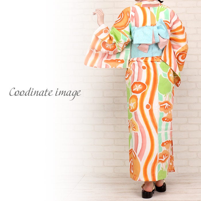 浴衣 単品 《tsumori chisato》お仕立て上がり浴衣 ＜オレンジ／朝顔