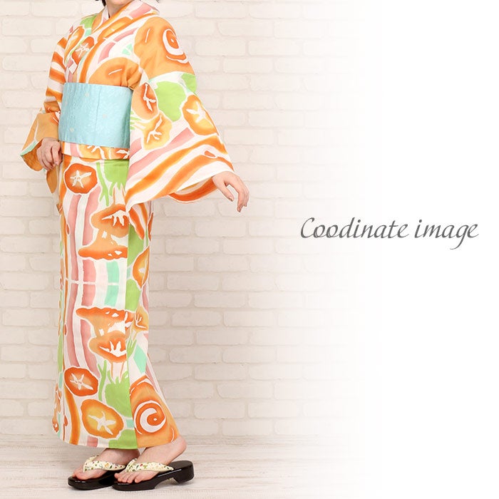 浴衣 単品 《tsumori chisato》お仕立て上がり浴衣 ＜オレンジ／朝顔