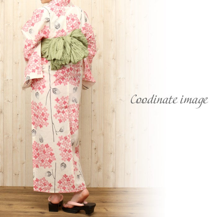 浴衣 単品 《そしてゆめ》お仕立て上がり浴衣 ＜生成り・ピンク