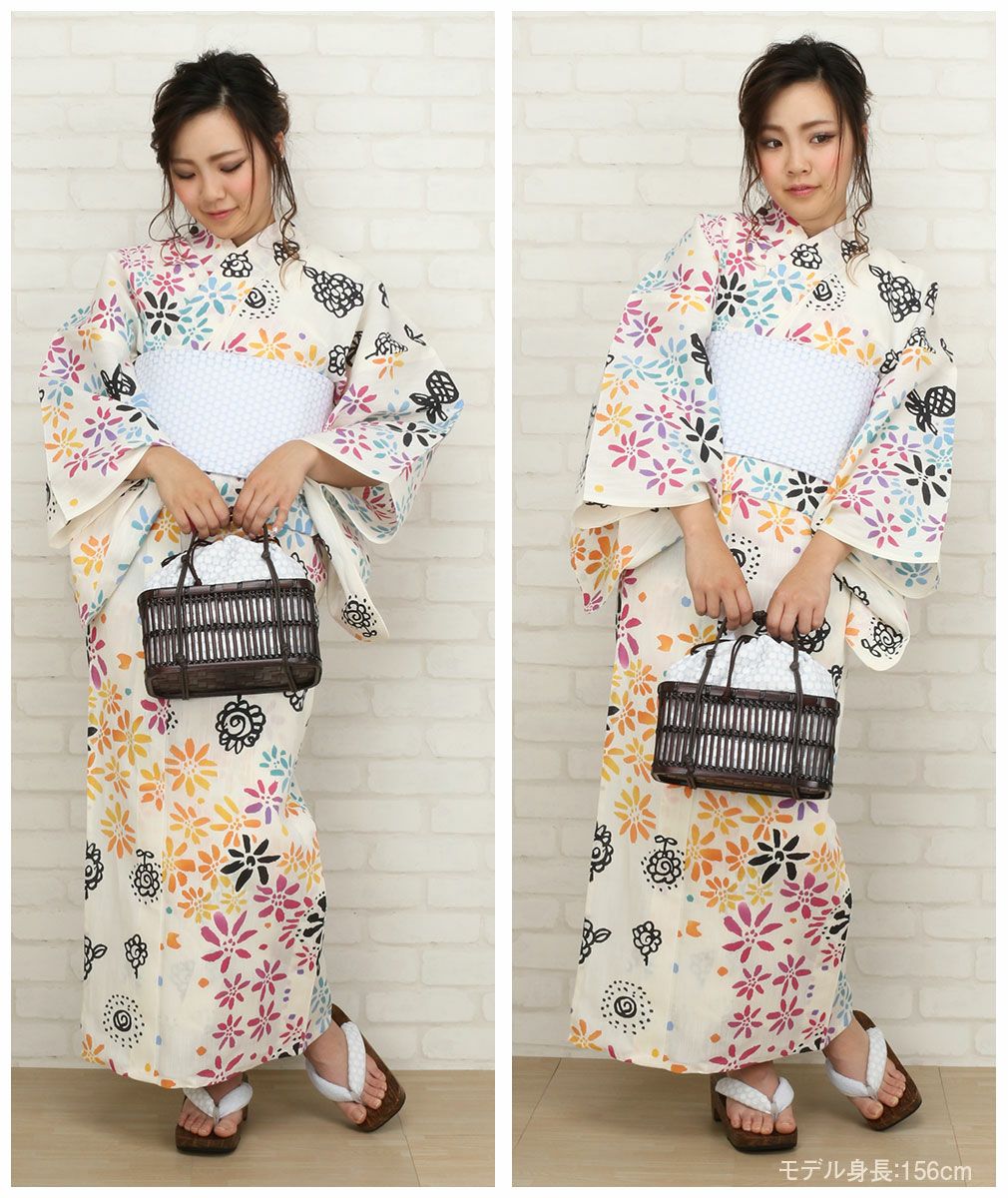 TSUMORI CHISATO 浴衣　ホワイト 総柄 浴衣 単品 《tsumori chisato》お仕立て上がり浴衣 ＜白 クリーム