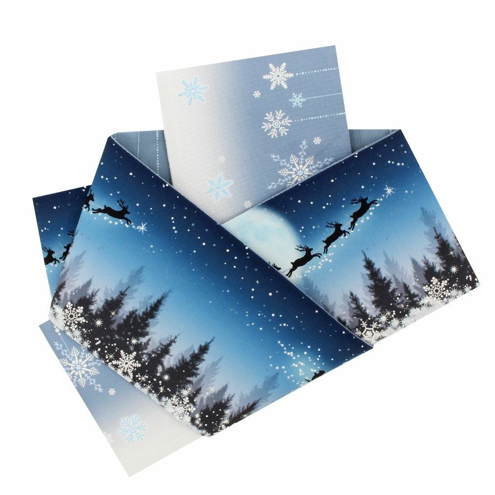 半幅帯 綿 帯 リバーシブル 長尺 クリスマス 雪の結晶 日本製